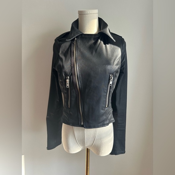 True Religion Y2K Black Cropped Moto Jacket Size XS - Picture 11 of 13